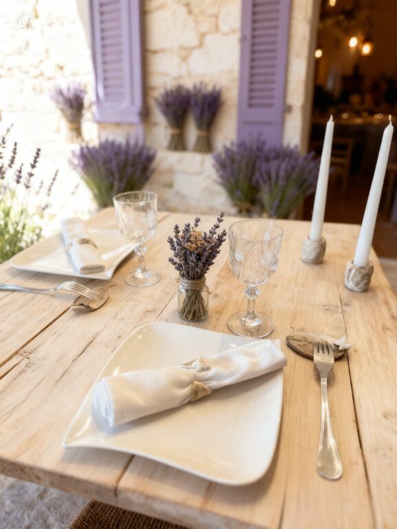 Mise en scène de l'art de la table dans un decor provençal