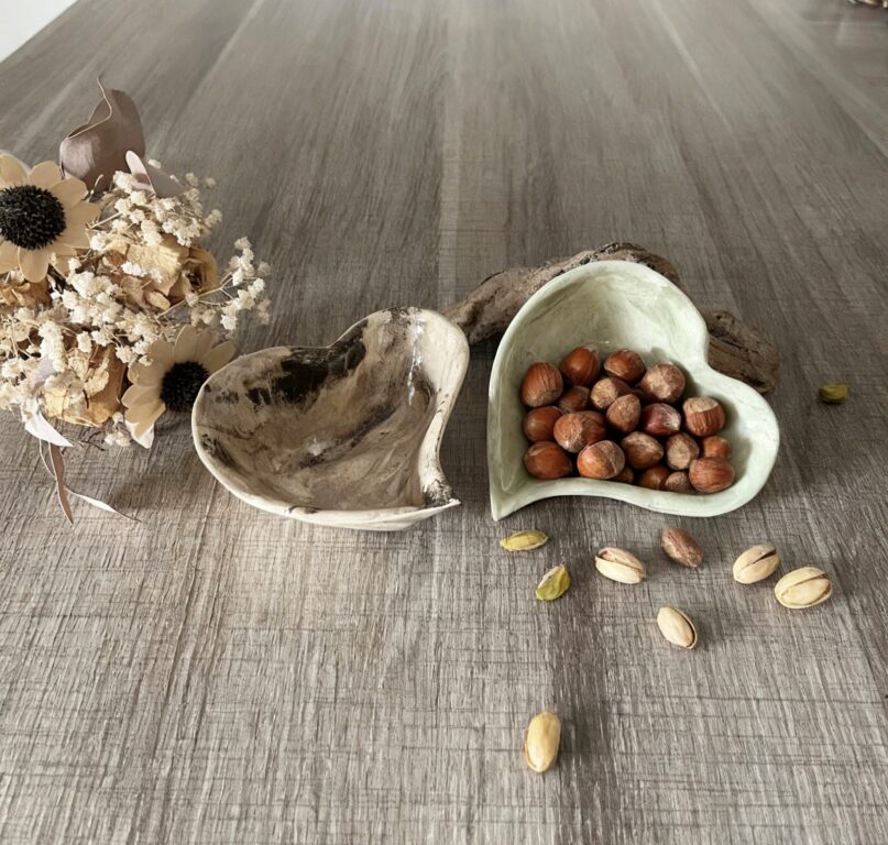 mix de coupelles en forme de cœur vegetale et stracciatella par Gana