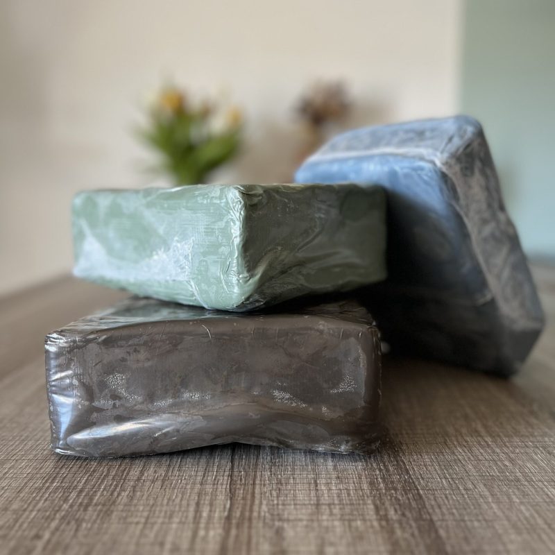 terres mêlées noire, verte et bleue utilisées par Ganaelle